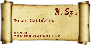 Meter Szilárd névjegykártya